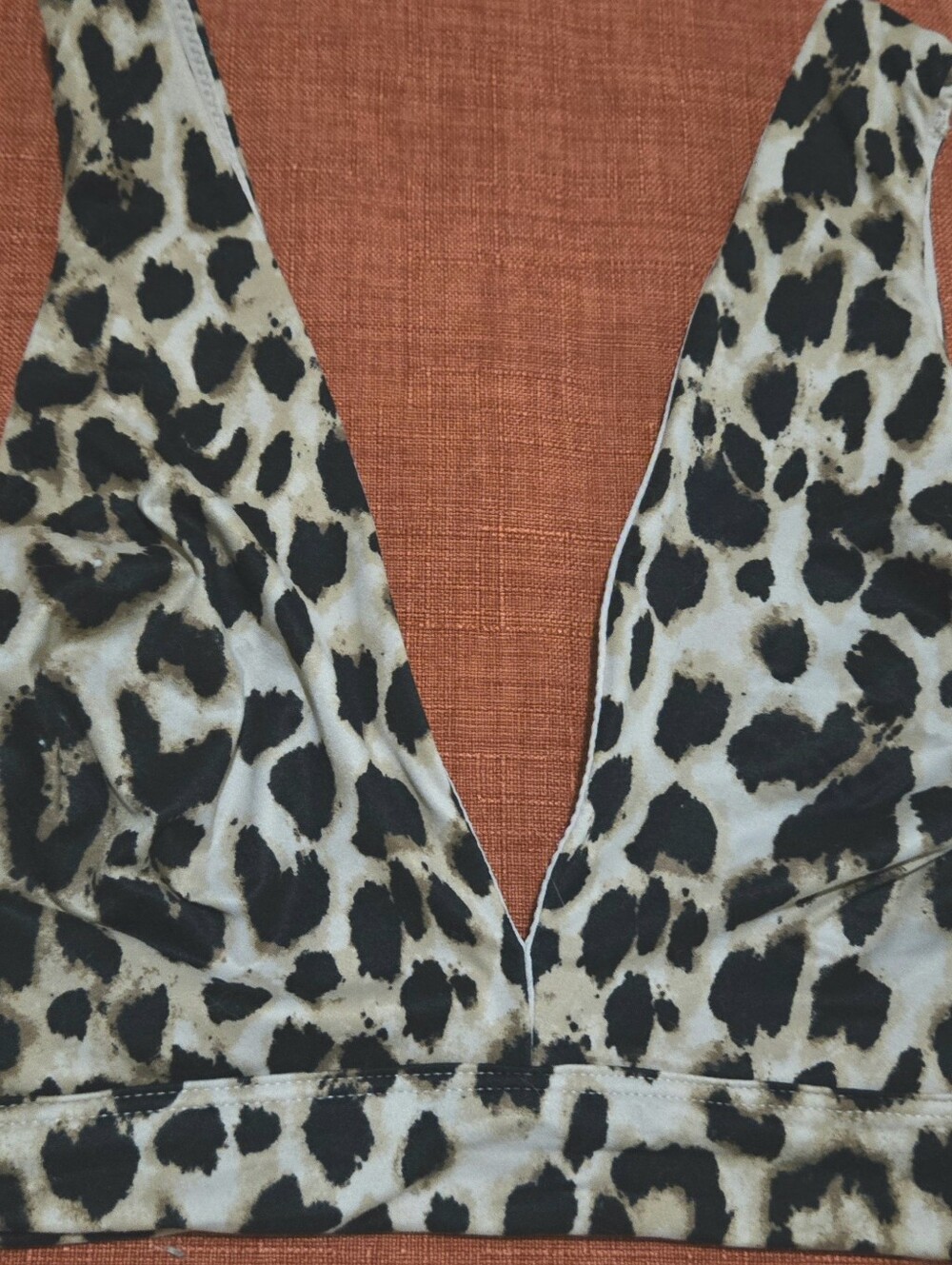 Medium Leopard Print V-Neck Crop Top - Brown/Black NWOT - Picture 10 of 10